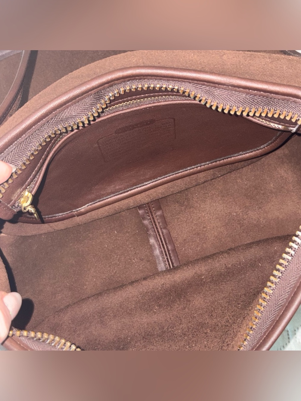 Vintage Coach Patricia’s Legacy Dark Brown Leather Saddle Shoulder Bag Crossbody - Picture 9 of 12